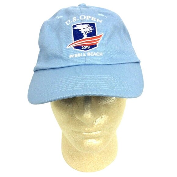 U.S. Open Pebble Beach 2019 Pale Blue Hat Cap Embroidered USGA Adjustable - Picture 1 of 6